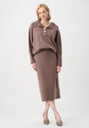 Joseph Ribkoff Shawl-Neck Sweater, Brown