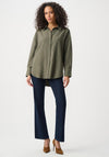 Joseph Ribkoff Rhinestone Detail Blouse, Khaki Green
