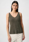 Joseph Ribkoff Rhinestone Knitted Camisole, Green
