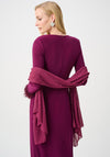 Joseph Ribkoff Chiffon Rhinestone and Pearl Detail Scarf, Purple