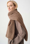 Joseph Ribkoff Textured Chevron Faux Fur Scarf, Brown