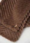 Joseph Ribkoff Textured Chevron Faux Fur Scarf, Brown