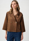 Joseph Ribkoff Faux Suede Cropped Jacket, Brown