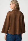 Joseph Ribkoff Faux Suede Cropped Jacket, Brown
