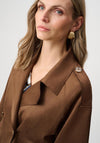 Joseph Ribkoff Faux Suede Cropped Jacket, Brown