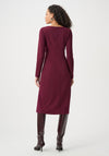 Joseph Ribkoff Scuba Sheath Midi Dress, Wine
