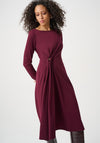 Joseph Ribkoff Scuba Sheath Midi Dress, Wine