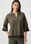 Joseph Ribkoff Sweater Knit Colour Block Top, Green and Black