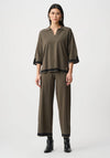 Joseph Ribkoff Sweater Knit Colour Block Top, Green and Black
