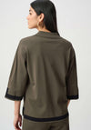 Joseph Ribkoff Sweater Knit Colour Block Top, Green and Black