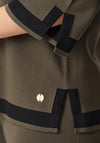 Joseph Ribkoff Sweater Knit Colour Block Top, Green and Black