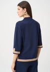 Joseph Ribkoff Sweater Knit Colour Block Top, Navy and Beige