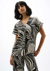 Joseph Ribkoff Abstract Print Boxy Top, Black and White