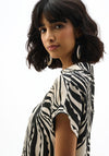 Joseph Ribkoff Abstract Print Boxy Top, Black and White