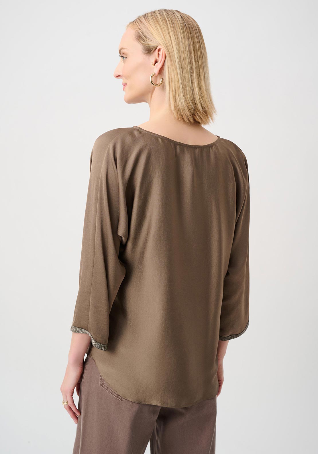 Joseph Ribkoff Boat-Neck Tunic Top, Beige