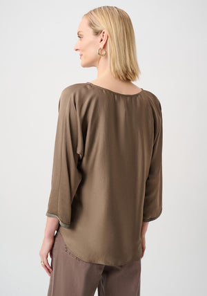 Joseph Ribkoff Boat-Neck Tunic Top, Beige