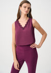 Joseph Ribkoff Sleeveless V-Neck Top, Berry Pink