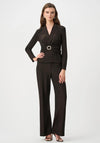 Joseph Ribkoff Sparkle Knit Ruched Waistband Top, Brown