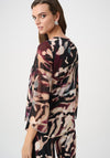 Joseph Ribkoff Chiffon Abstract Print with Rhinestone Detail Top, Black Multi