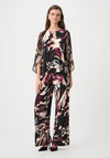 Joseph Ribkoff Chiffon Abstract Print with Rhinestone Detail Top, Black Multi