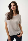 Joseph Ribkoff Metallic with Rhinestones T-Shirt, Grey