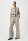 Joseph Ribkoff Plaid Wide Leg Trousers, Beige Multi