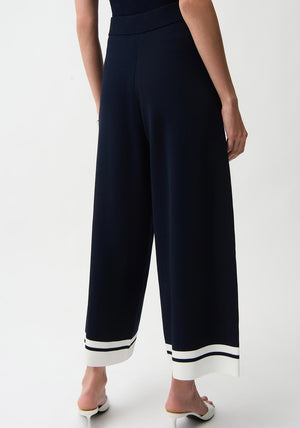Joseph Ribkoff Culotte with Stripe Detail Trousers, Navy and White