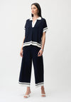 Joseph Ribkoff Culotte with Stripe Detail Trousers, Navy and White