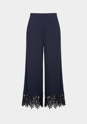 Joseph Ribkoff Culotte with Lace Hem Trousers, Navy