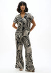 Joseph Ribkoff Abstract Print Wide Leg Trousers, Black and Off-White