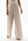 Joseph Ribkoff Chiffon Jacquart Polka Dot Print Trousers, Taupe