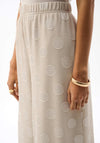 Joseph Ribkoff Chiffon Jacquart Polka Dot Print Trousers, Taupe