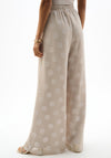 Joseph Ribkoff Chiffon Jacquart Polka Dot Print Trousers, Taupe
