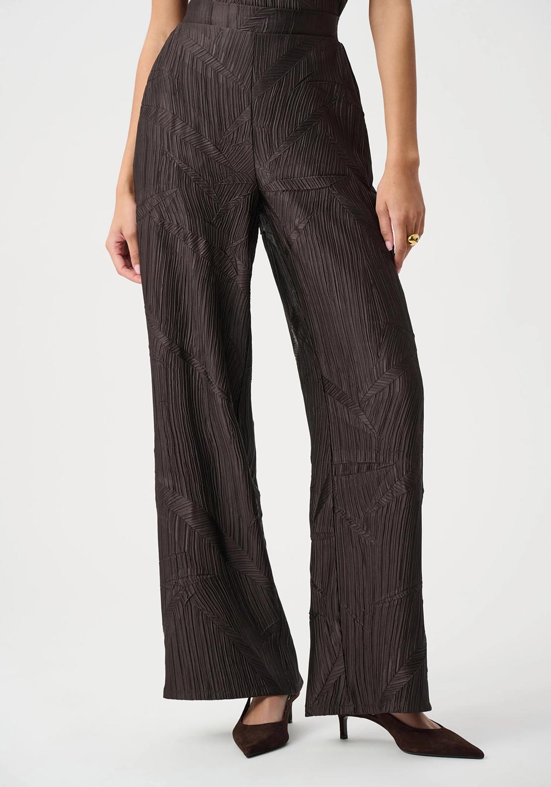Joseph Ribkoff Textured Pull-On Trousers, Brown