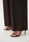 Joseph Ribkoff Sparkle Knit Wide Leg Trousers, Brown