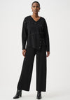Joseph Ribkoff Wide Leg with Metal Studs Trousers, Black