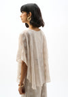 Joseph Ribkoff Chiffon Jacquard Polka Dot Print Top, Taupe