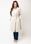 Joseph Ribkoff Faux Suede Belted Jacket, Cream