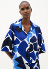 Joseph Ribkoff Geometric Print Button-Down Blouse, Blue Multi