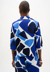 Joseph Ribkoff Geometric Print Button-Down Blouse, Blue Multi