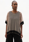 Joseph Ribkoff Mesh Trapeze Top, Beige and Black