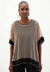 Joseph Ribkoff Mesh Trapeze Top, Beige and Black