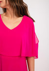 Joseph Ribkoff Chiffon Overlayer Midi Dress, Ultra Pink