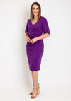 Joseph Ribkoff Beaded Tulip Sleeve Dress, Purple