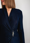 Joseph Ribkoff Lurex Wrap Wide Leg Jumpsuit, Navy