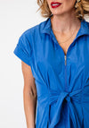 Joseph Ribkoff High-Neck Midi Wrap Dress, Blue