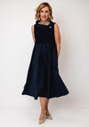 Joseph Ribkoff Shawl Collar Fit and Flare Midi Dress, Navy