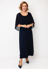 Joseph Ribkoff A-Line With Chiffon Overlay Style Dress, Navy