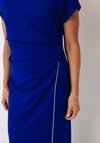 Joseph Ribkoff Rhinestone Trim Slit Maxi Dress, Blue