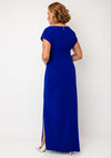 Joseph Ribkoff Rhinestone Trim Slit Maxi Dress, Blue